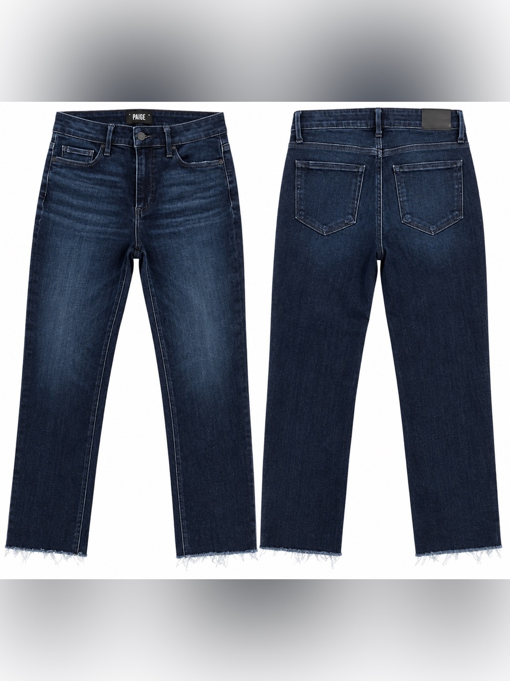 PAIGE Cindy Crop Sussex High Rise Straight Jeans Size 28 Raw Hem